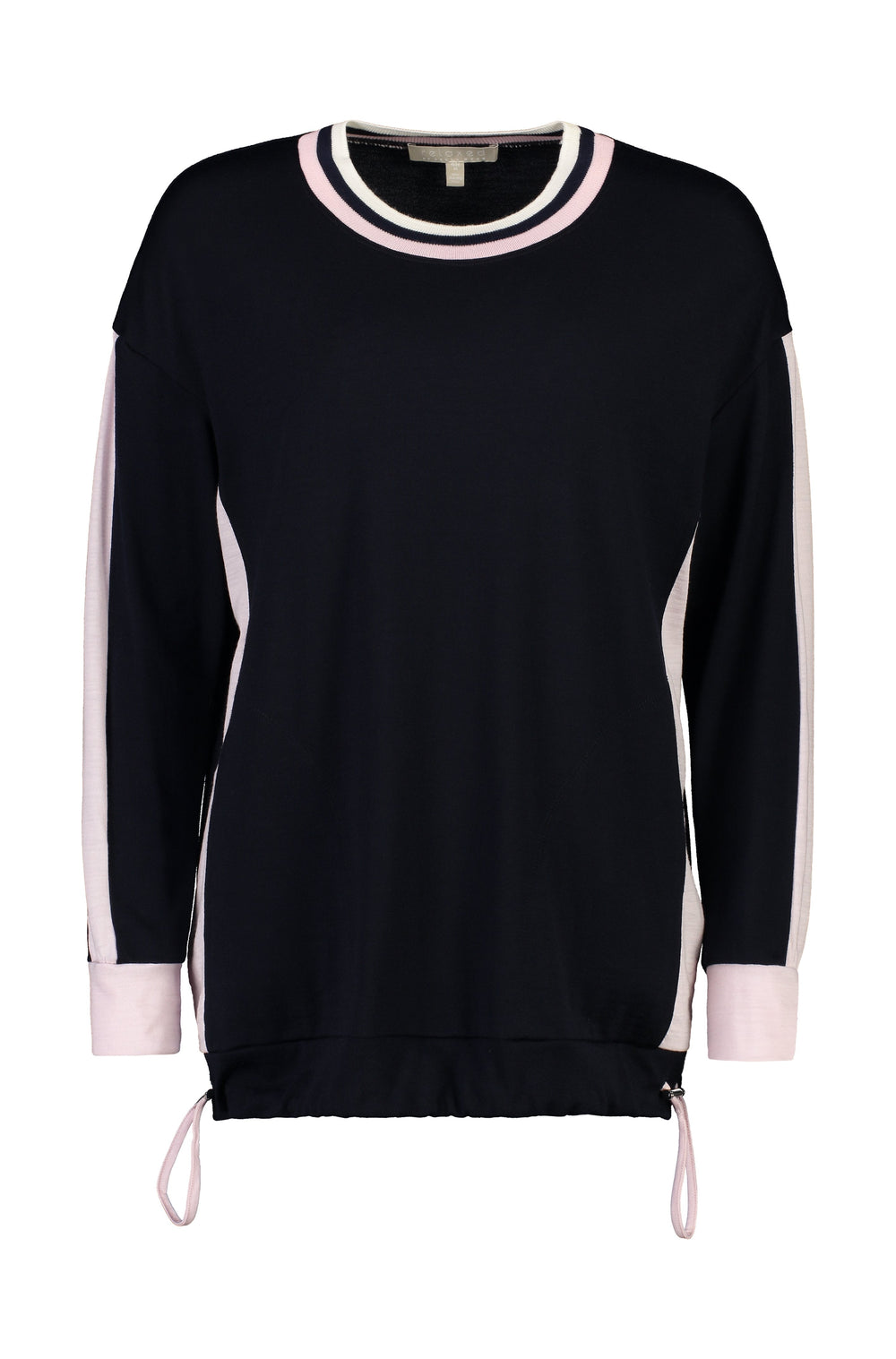 PAULA RYAN RELAXED Contrast Band Top - Ultrafine Merino