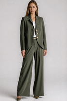 PAULA RYAN Wide Leg Pant - Khaki - Paula Ryan