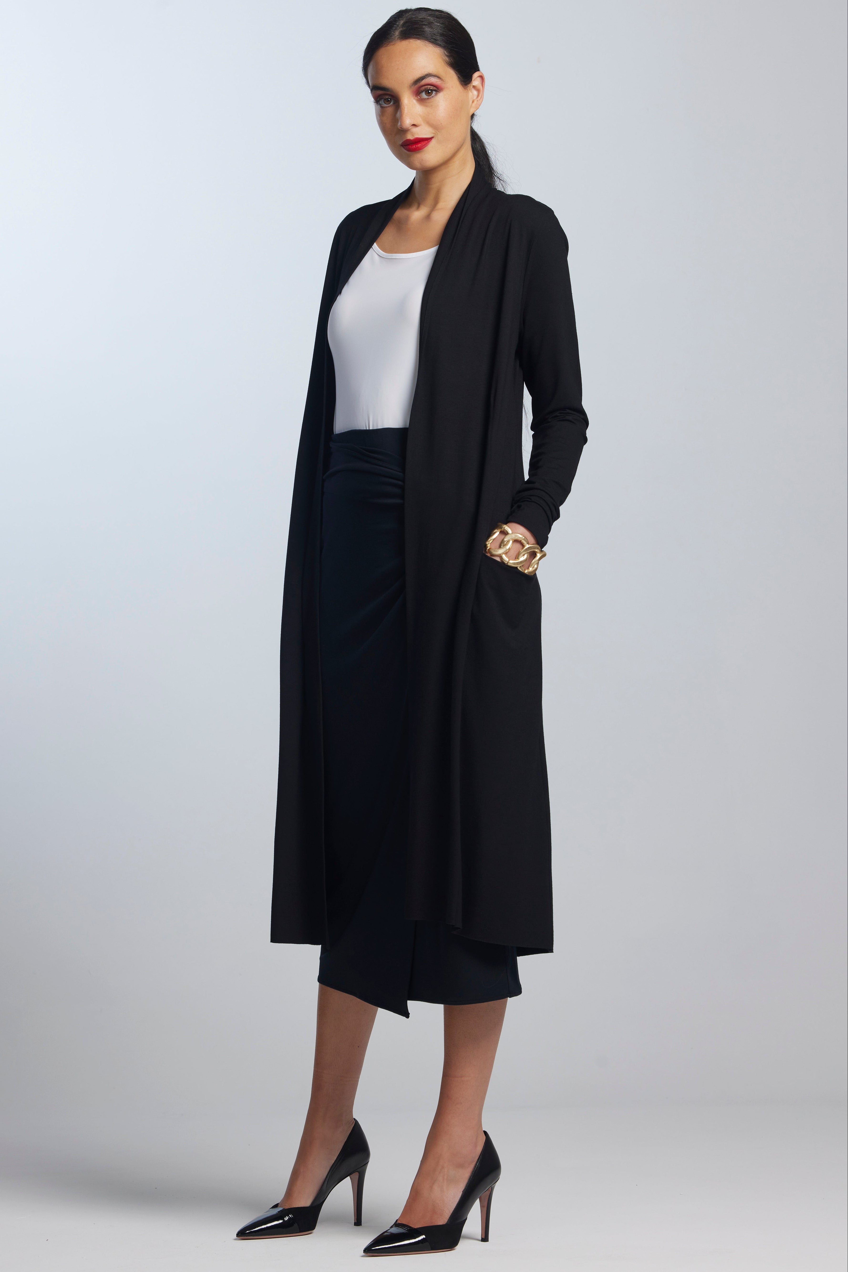 PAULA RYAN Long Shrug Merino - Black - Paula Ryan