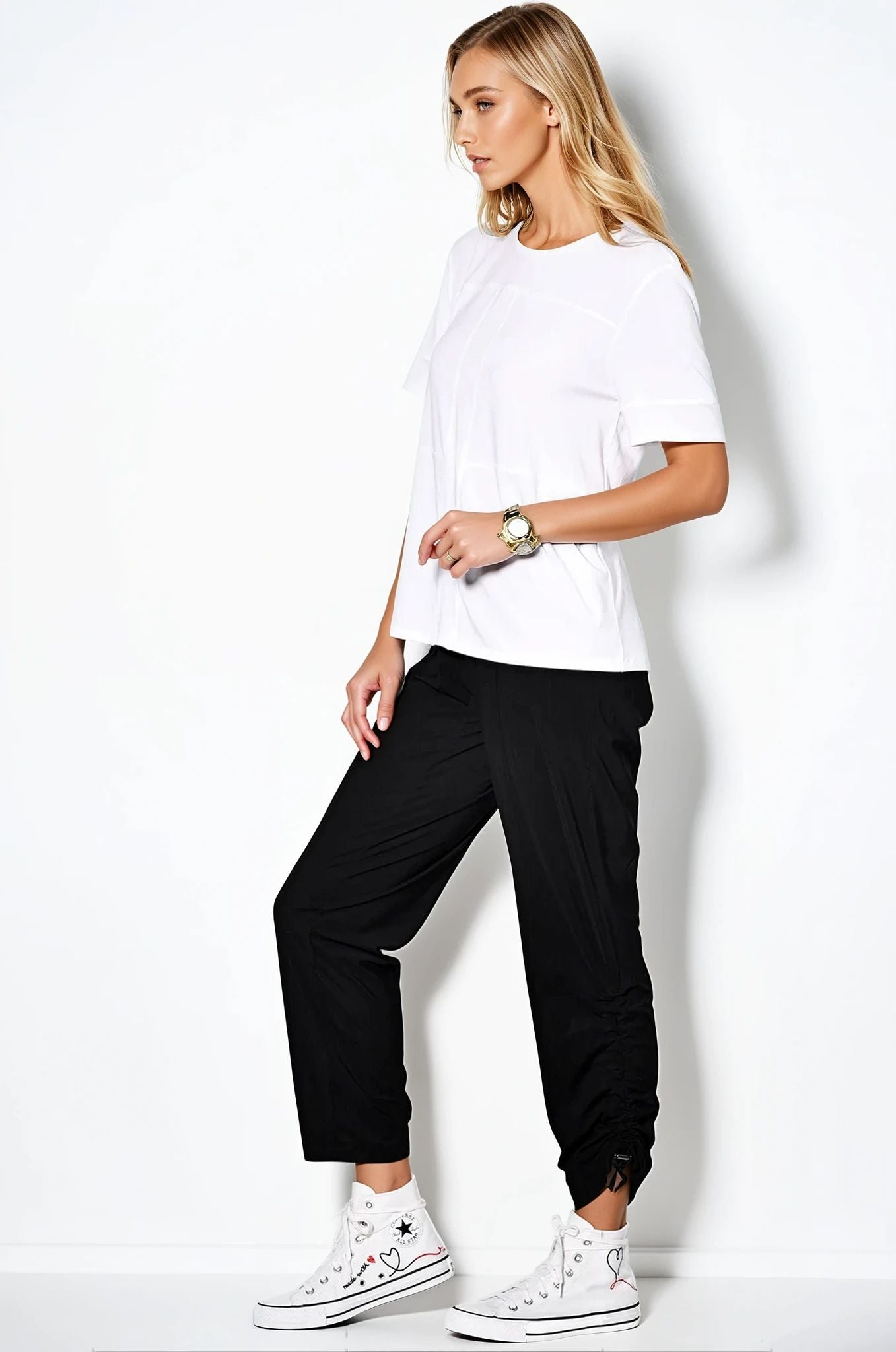 PAULA RYAN Toggled Cargo Pant - Superfine Microjersey - Black - Paula Ryan