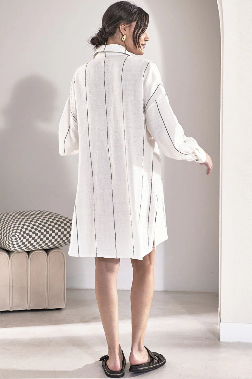 EADIE Carter Fundamental Shift Dress - Off White - Magpie Style