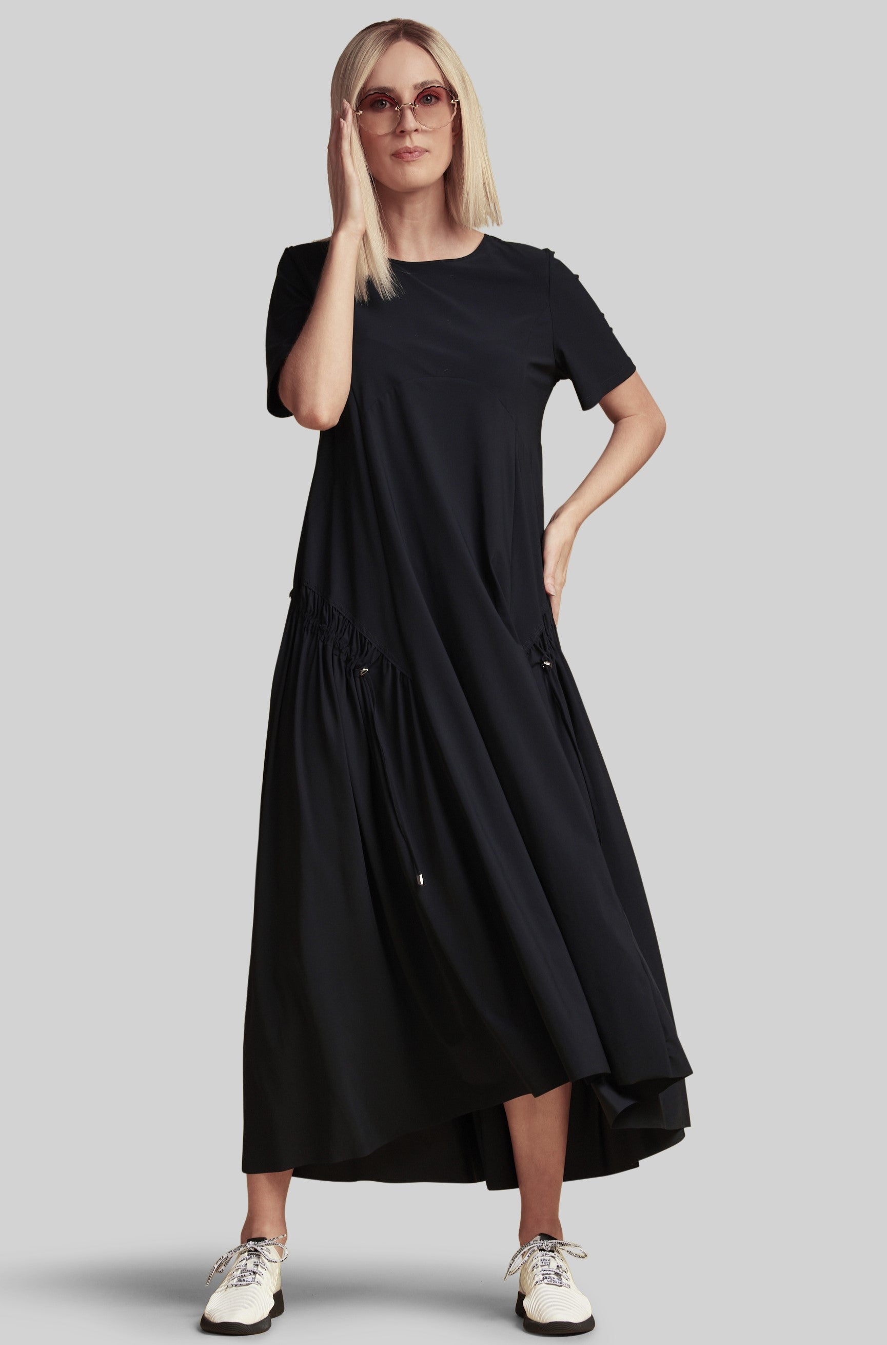 PAULA RYAN Arched Front Dress - Black Microjersey - Paula Ryan