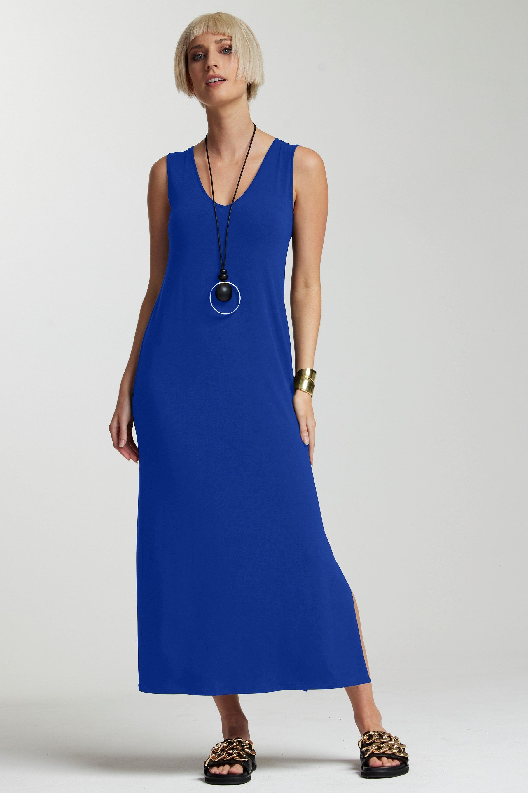 PAULA RYAN ESSENTIALS  Sleeveless Sheath - Santorini Blue Micromodal - Paula Ryan