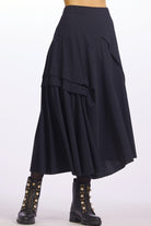 PAULA RYAN Deep Tuck Skirt - Navy - Paula Ryan