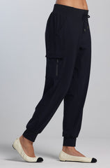PAULA RYAN (Regular Length) Cuffed Cargo Pant - Black