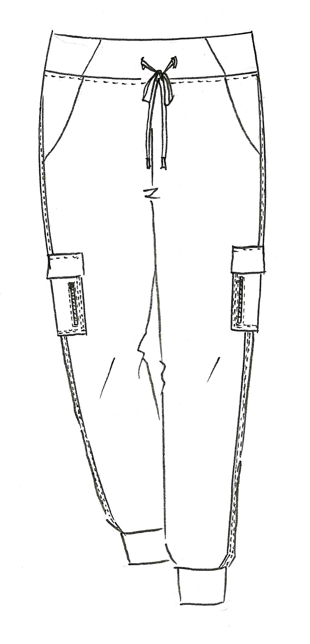 PAULA RYAN (Tall) Zip Detailed Pocket Cuffed Pant - Navy - Paula Ryan