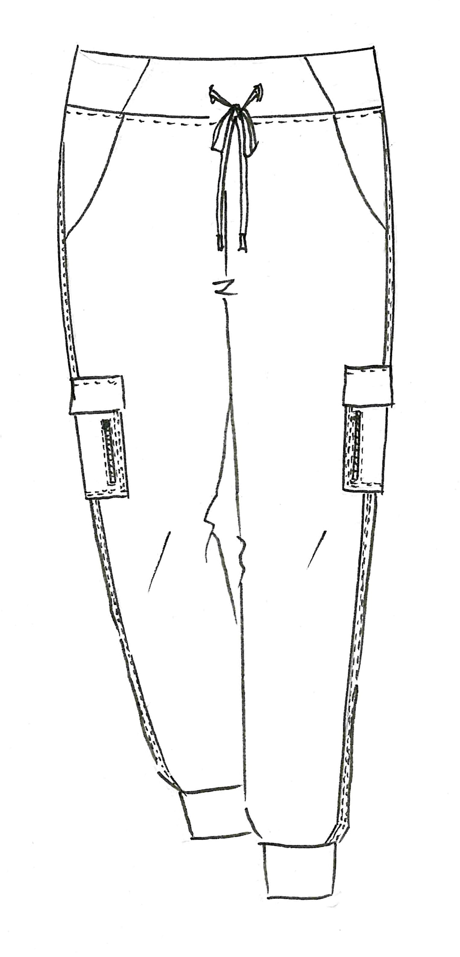 PAULA RYAN (Regular Length) Zip Detailed Pocket Cuffed Pant - Navy - Paula Ryan