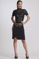 PAULA RYAN Short Wrap Skirt - Black - Paula Ryan