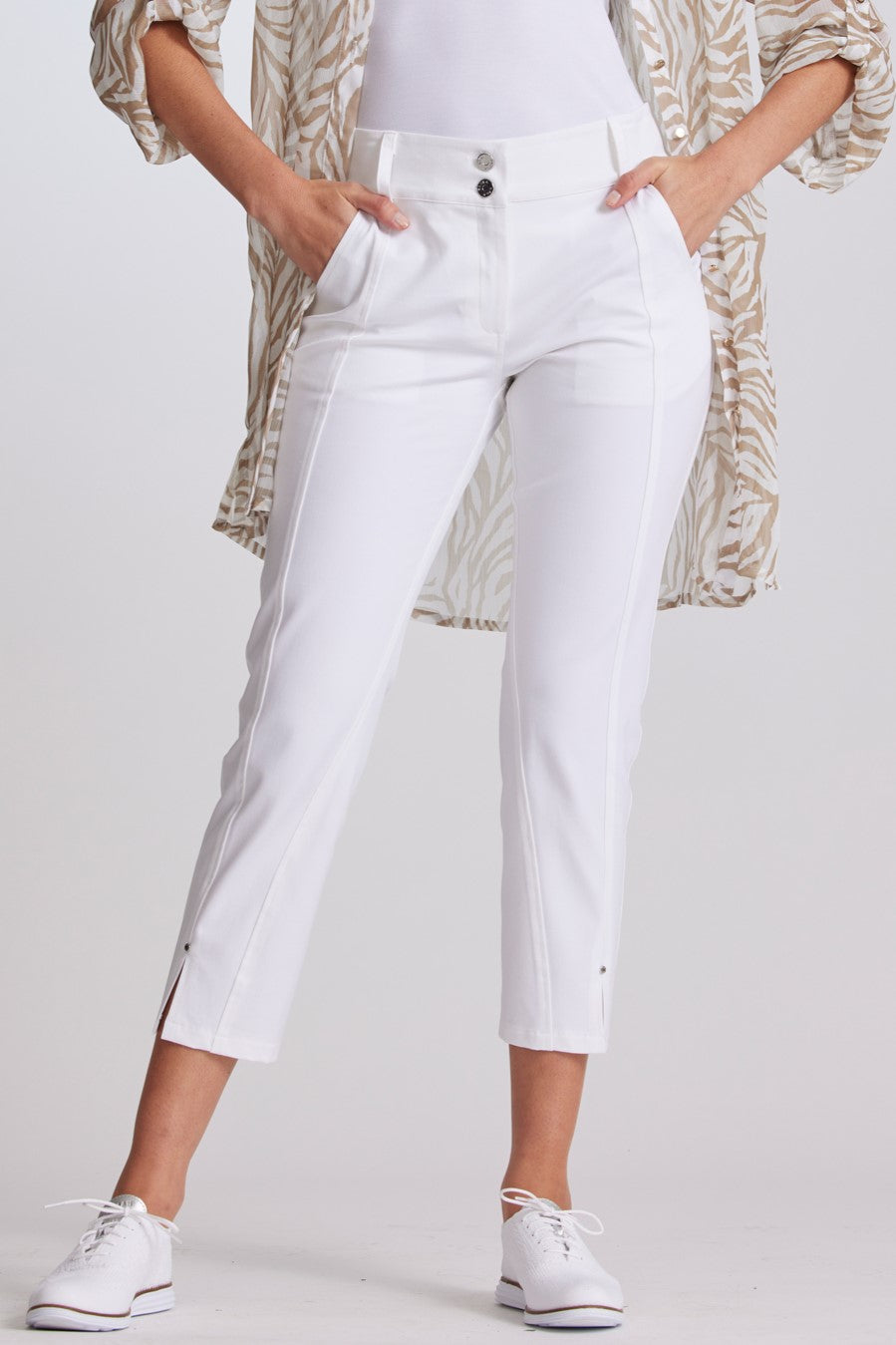 PAULA RYAN Panelled Crop Jean - White - Paula Ryan