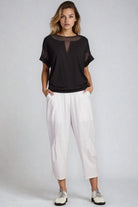 PAULA RYAN Mesh Insert Tee - Ecovero Black - Paula Ryan