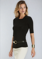 PAULA RYAN Slim Fit Half Sleeve Tee - Ecovero Black - Paula Ryan