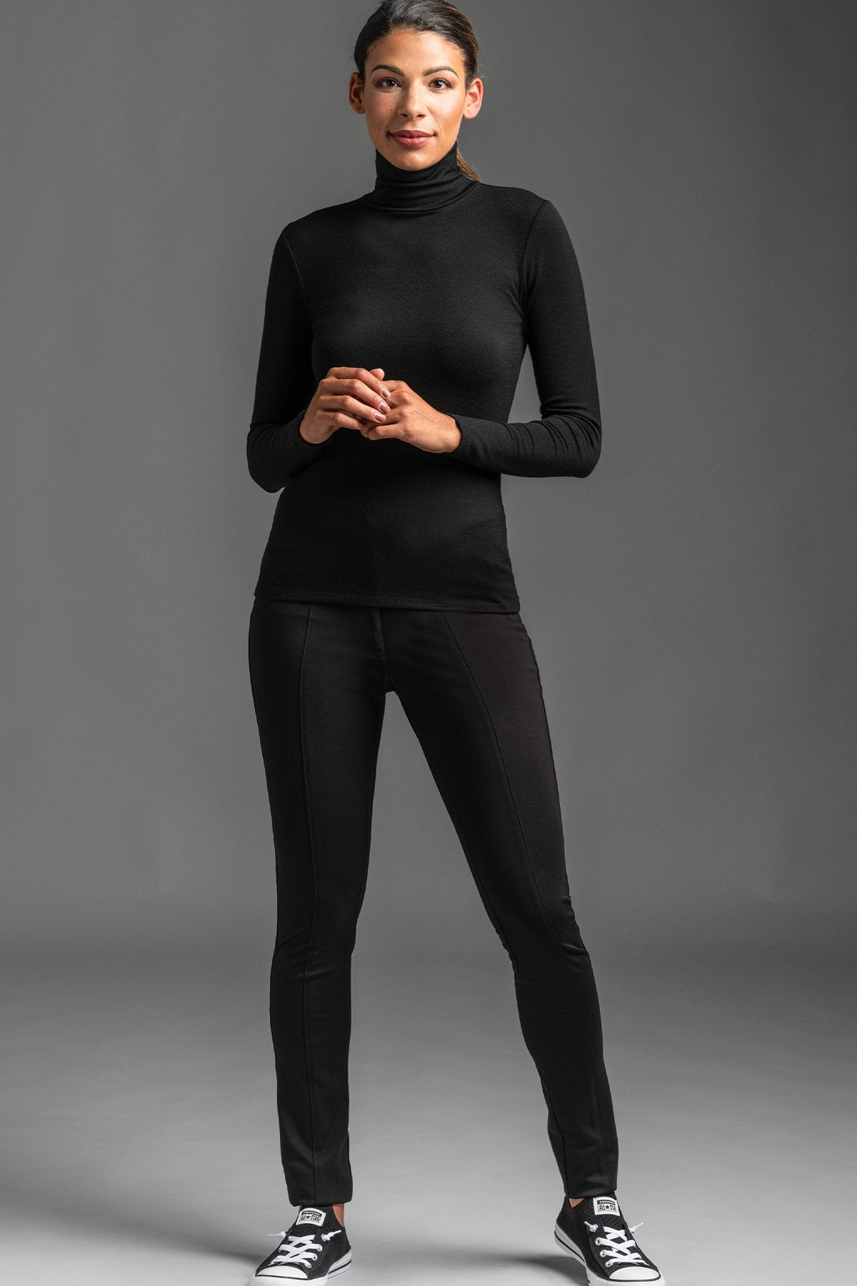 PAULA RYAN ESSENTIALS Slim Fit Long Sleeve Polo Neck Top - Merino - Paula Ryan