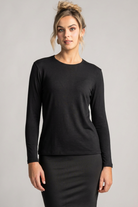 PAULA RYAN Easy Fit Crew Neck Top - Merino Black - Paula Ryan