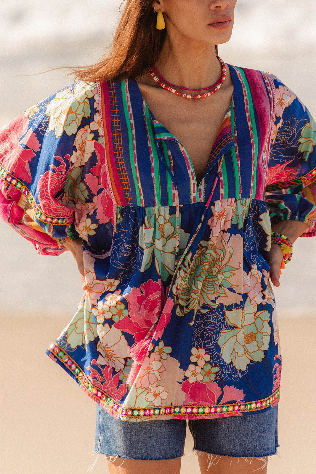 I AM PYLGRYM Byron Top - Calypso Flower - Magpie Style