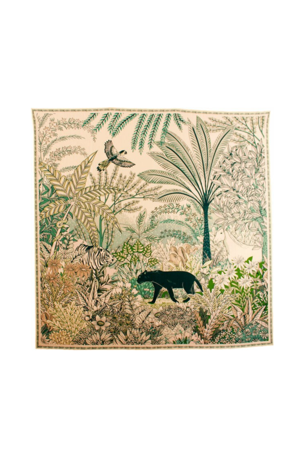Wool & Silk Scarf Scarf - Heloise Panther Night