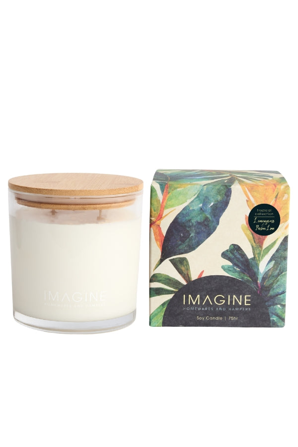 Lemongrass & Persian Lime Soy Wax Candle 665g - White