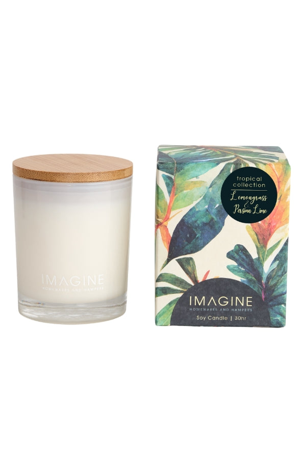 Lemongrass & Persian Lime Soy Wax Candle 200g - White