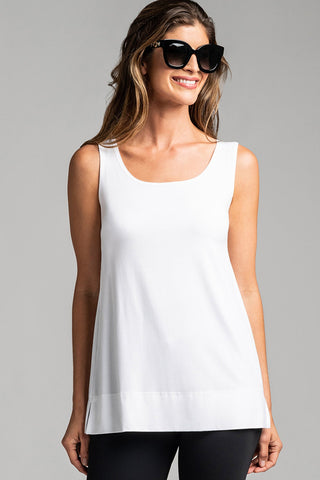 PAULA RYAN ESSENTIALS Loose Fit Singlet - Modal Soft White