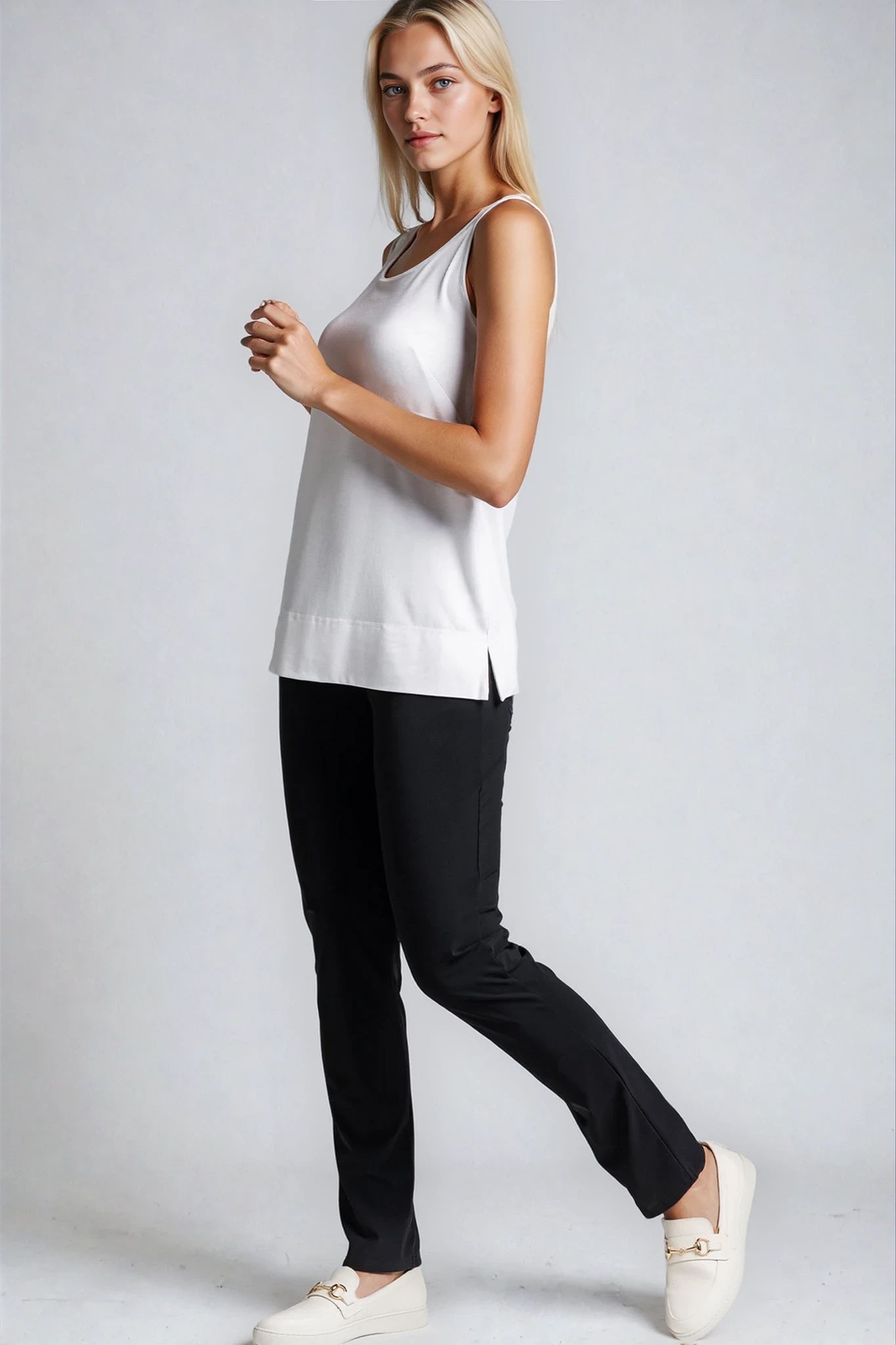 PAULA RYAN Narrow Leg Pant - Classic Microjersey Black - Paula Ryan