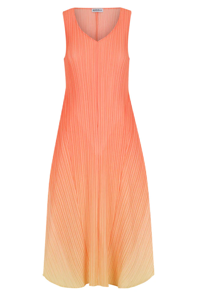 ALQUEMA - Long Estrella Dress Ombre Peach Lemonade - Magpie Style