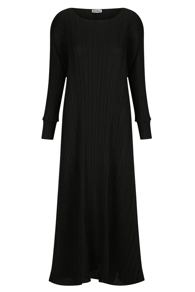 ALQUEMA - Simply Pleat Dress Black - Magpie Style