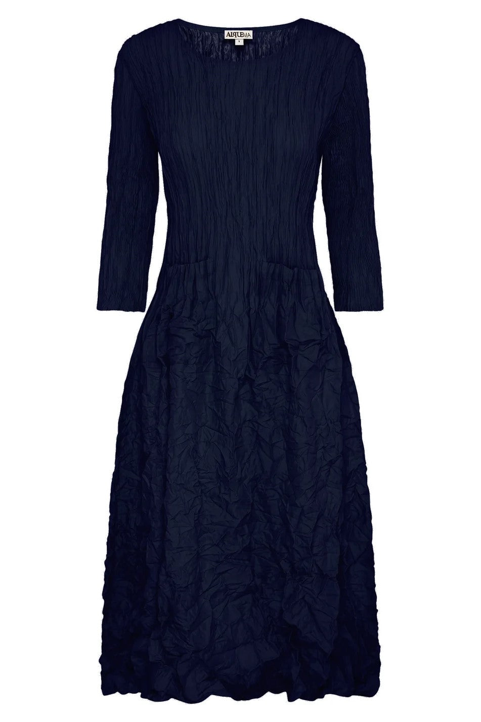 ALQUEMA - 3/4 Sleeve Smash Pocket Dress Navy - Magpie Style