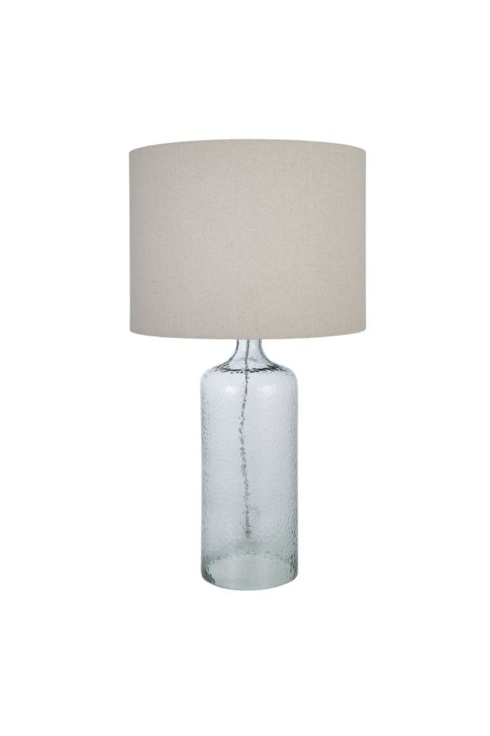 Solara Glass Lamp w Natural Linen Shade - Magpie Style