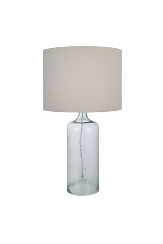 Solara Glass Lamp w Natural Linen Shade