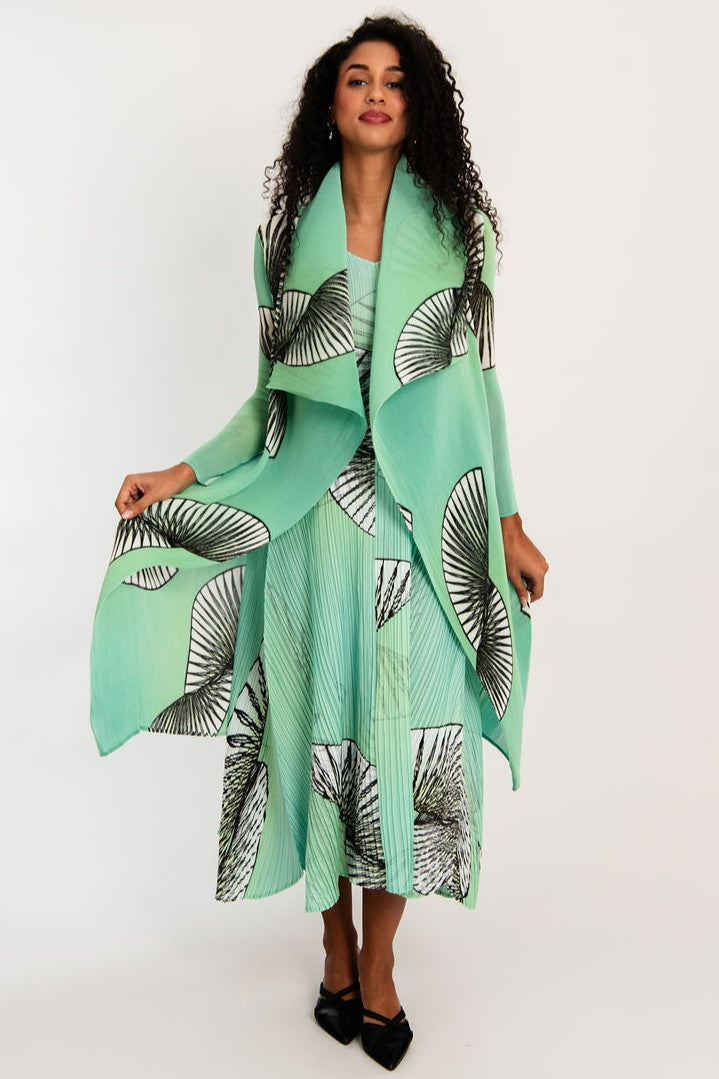 ALQUEMA - Collare Coat - Lime Fan Dance - Magpie Style