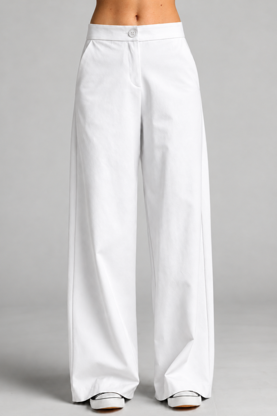 PAULA RYAN Drill Sailor Pant - White - Magpie Style