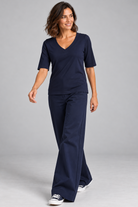 PAULA RYAN Drill Sailor Pant- Navy - Magpie Style