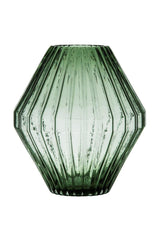 Glass Prism Vase - Green