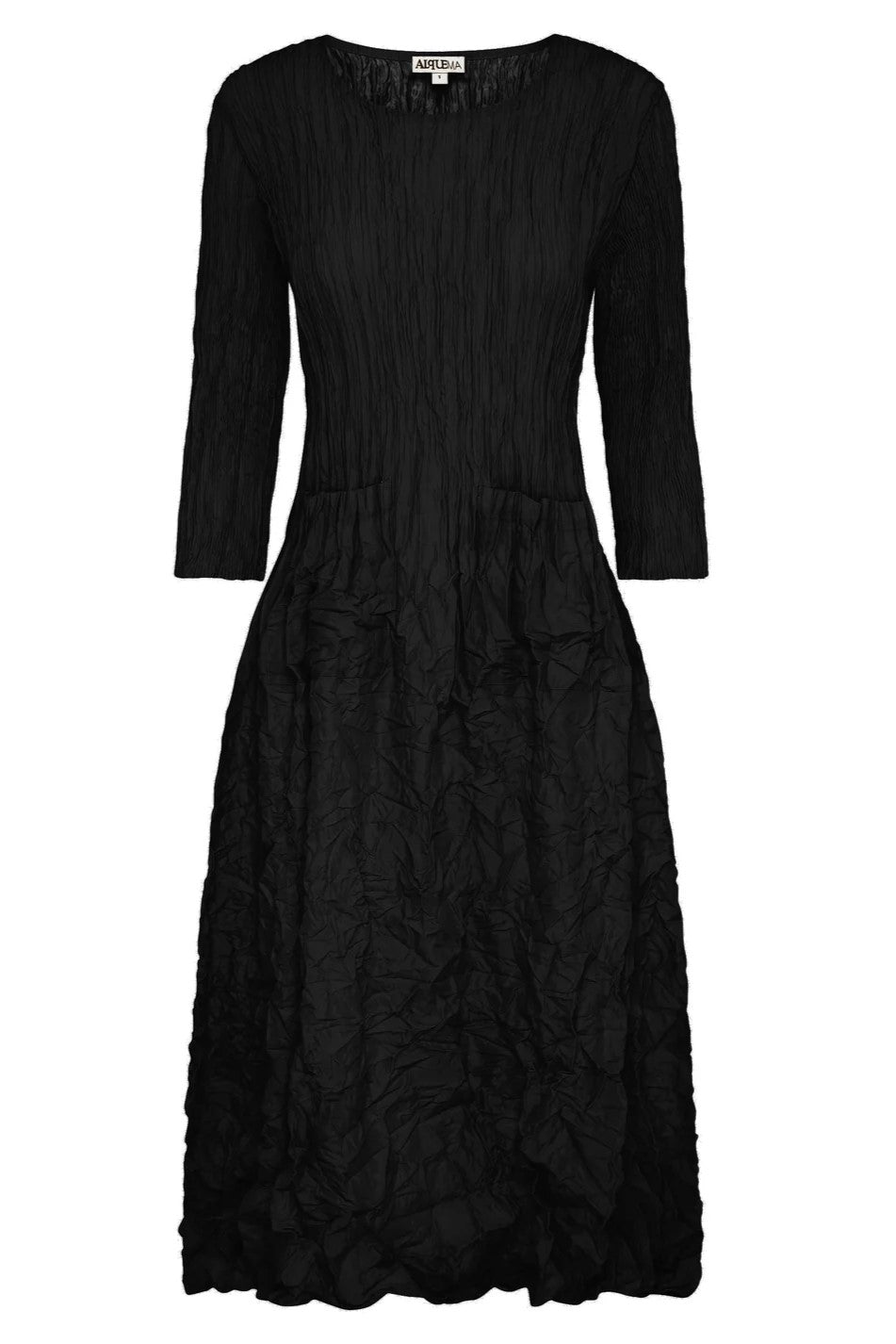 ALQUEMA - 3/4 Sleeve Smash Pocket Dress Black - Magpie Style