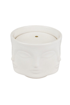 Visage Ceramic Candle Jar - White - Magpie Style
