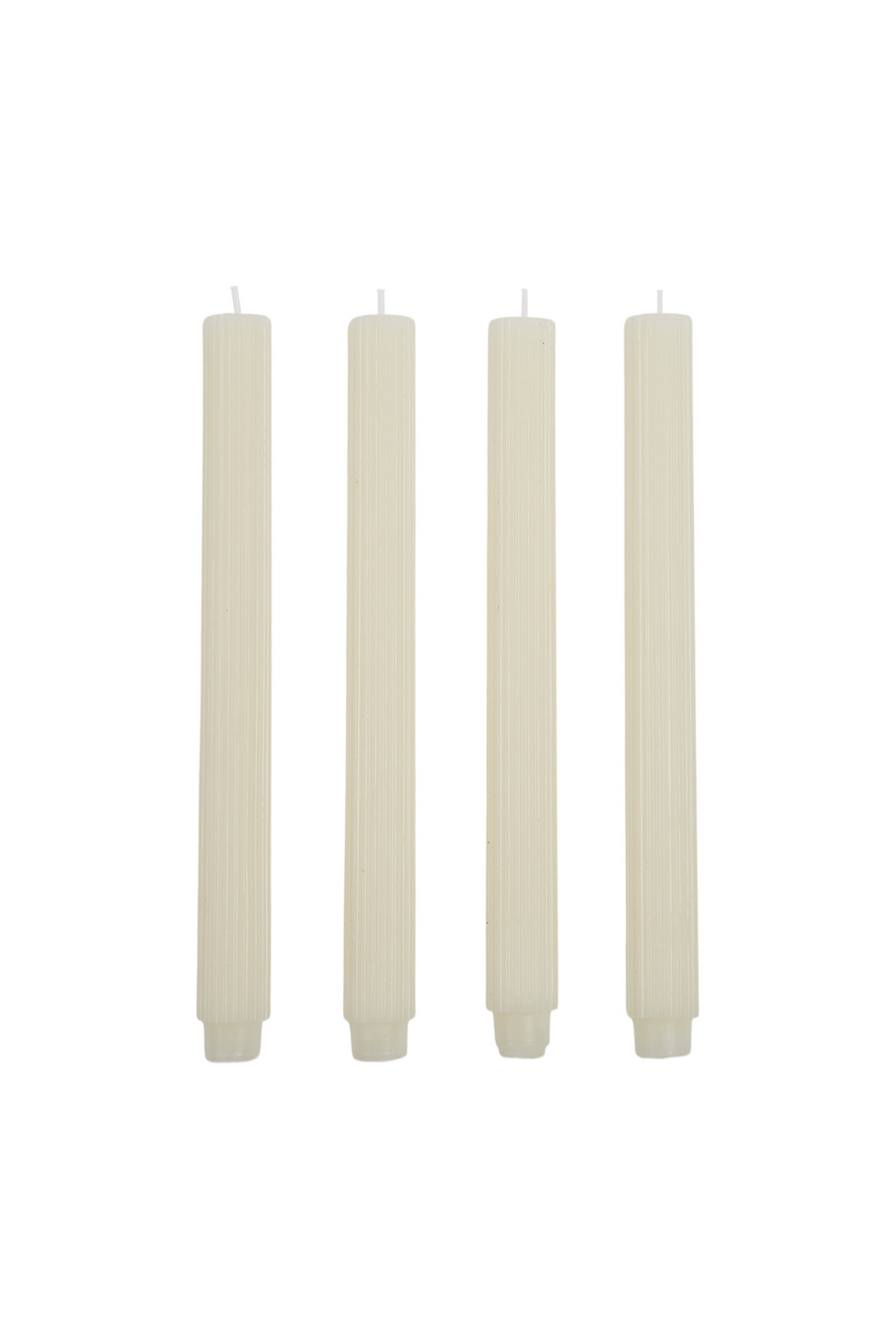 Ribbed Dinner Candles (Set of 4 - Ivory)