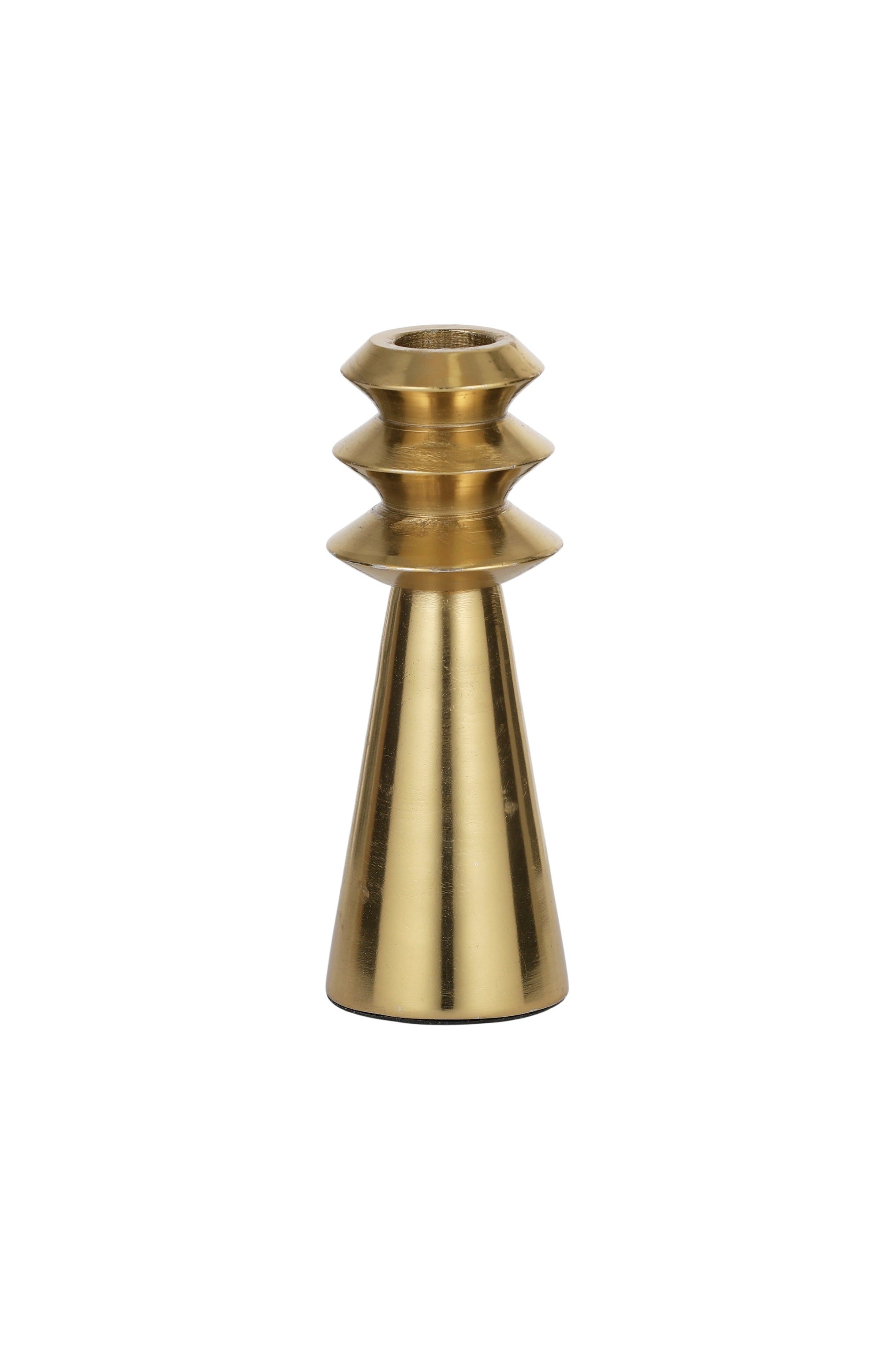 Zeus Conical Candleholder w Gold Finish - Tall - Magpie Style