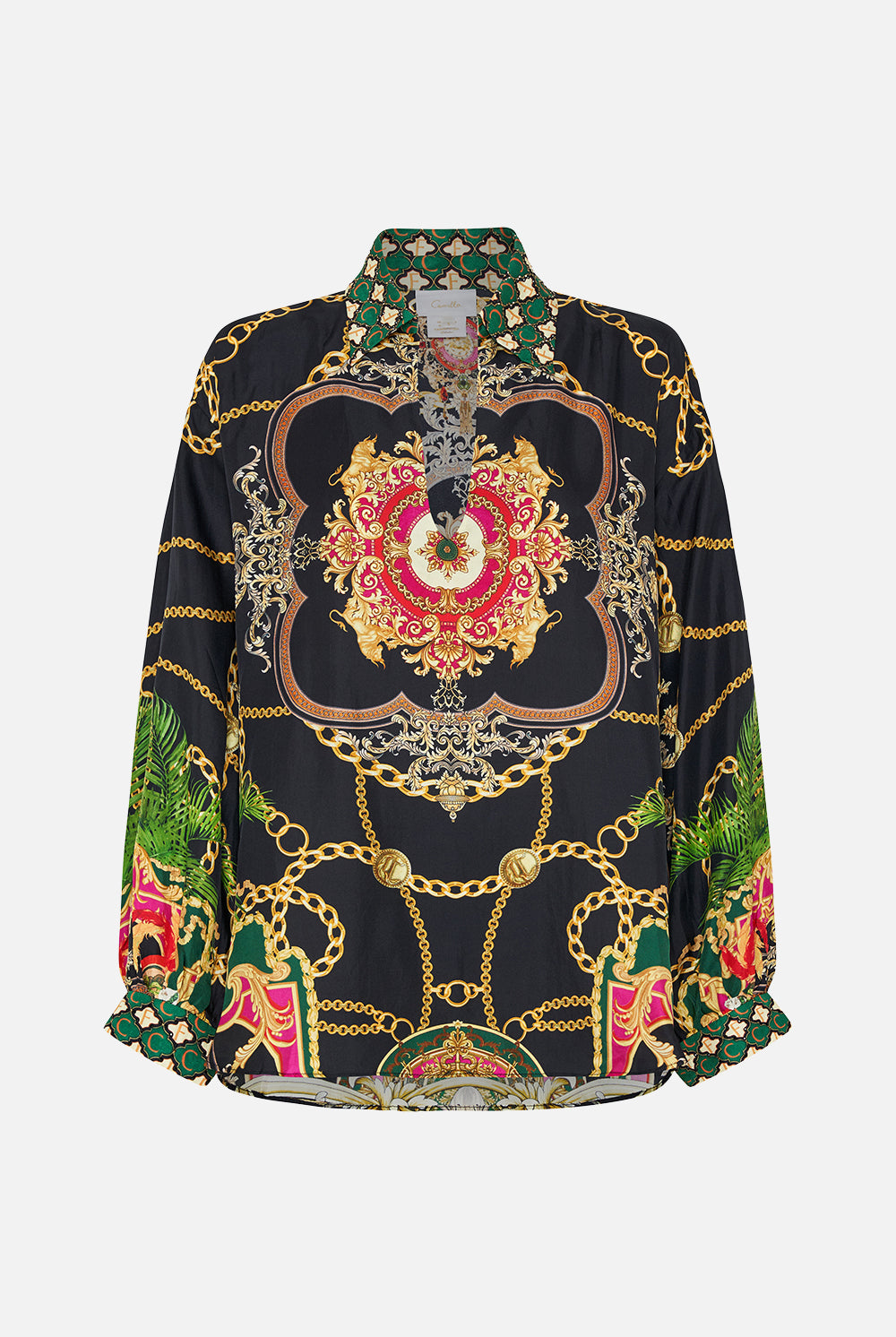 CAMILLA V-Neck Blouse with Collar - Jealousy And Jewels - Magpie Style