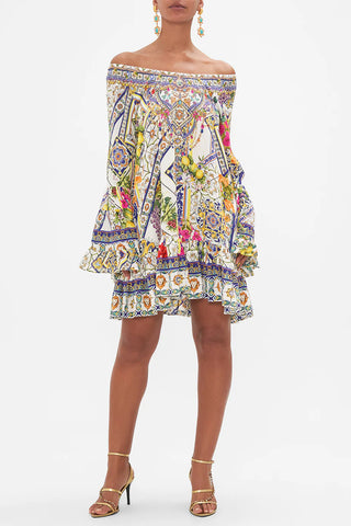 CAMILLA A Line Frill Dress Amalfi Amore