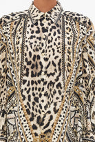 CAMILLA - Button Through Blouson Sleeve Blouse Mosaic Muse - Magpie Style