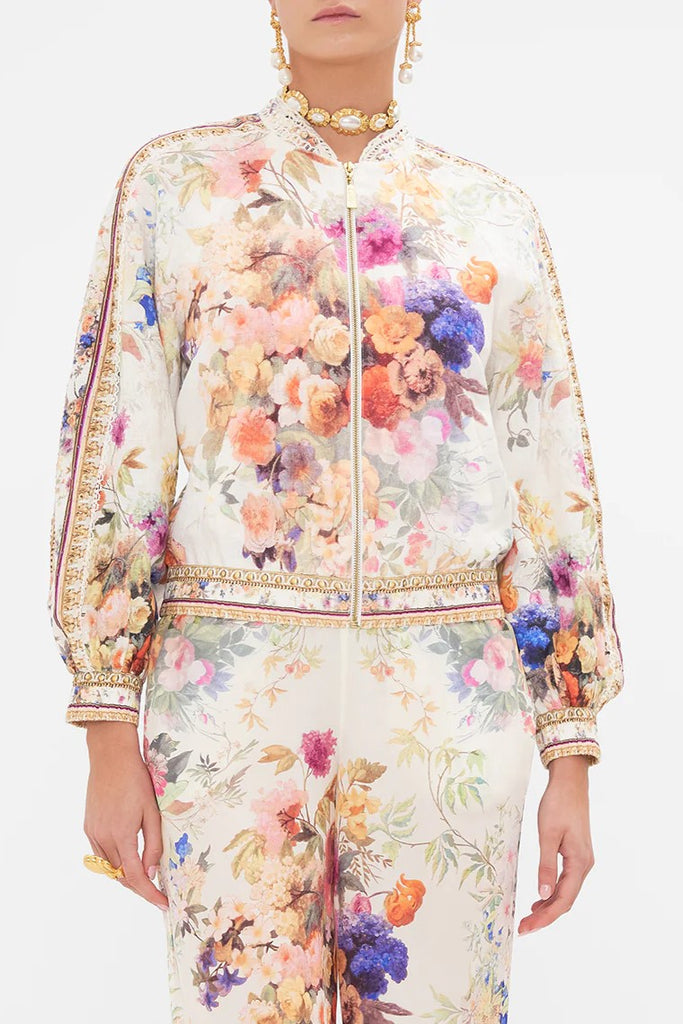 CAMILLA - Panelled Sleeve Blouson Bomber Friends With Frescos - Magpie Style
