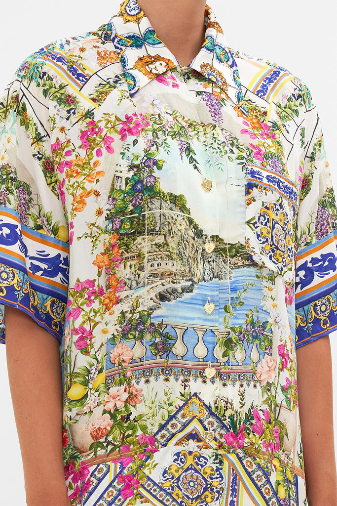 CAMILLA - Oversized Shirt With Pocket Amalfi Amore - Magpie Style