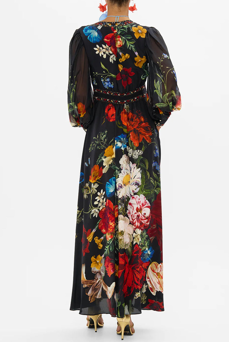 CAMILLA - Shaped Waistband Dress With Gathered Sleeves A Still Life - Magpie Style