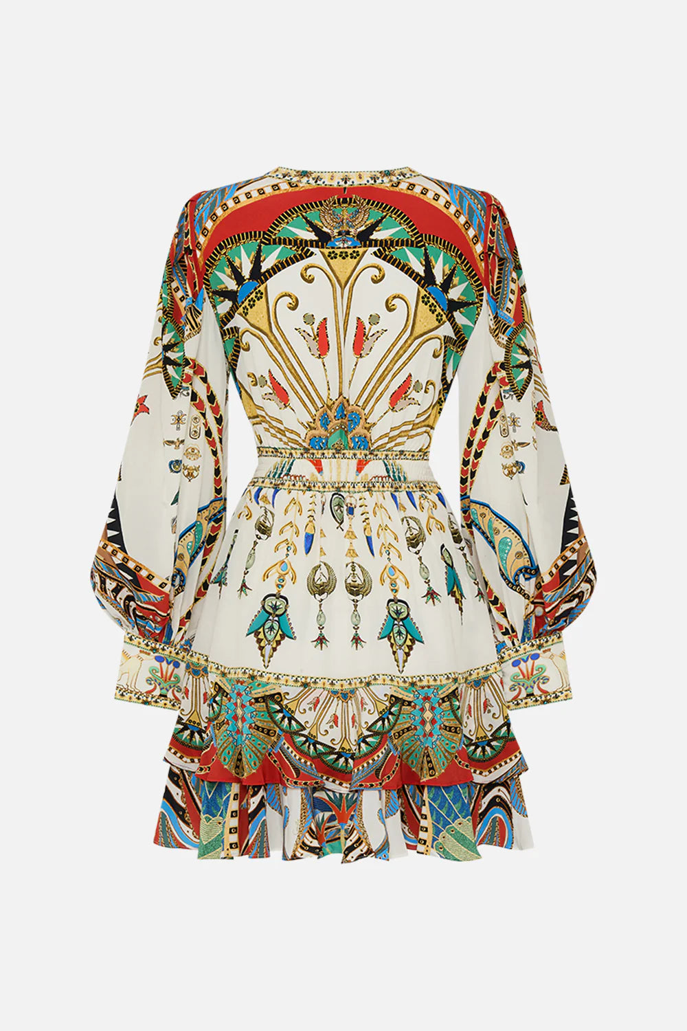 CAMILLA - Button Front Frill Dress Valley of the Queens - Magpie Style