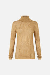 CAMILLA Fitted Pointelle Turtle Neck Knit - Ornate On A Plate