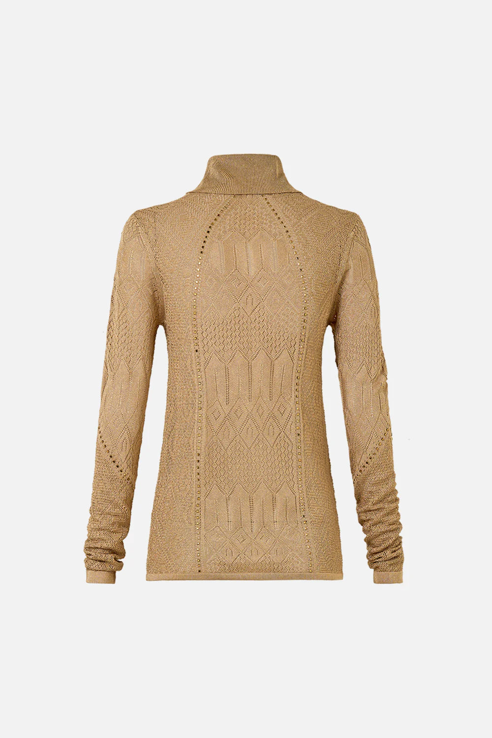 CAMILLA Fitted Pointelle Turtle Neck Knit - Ornate On A Plate - Magpie Style