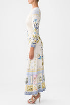 CAMILLA Gathered Jersey Long Dress - Botanical Ballads - Magpie Style