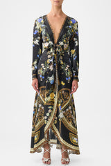 CAMILLA Tie Waist Long Sleeve Dress - Ottoman Elegance