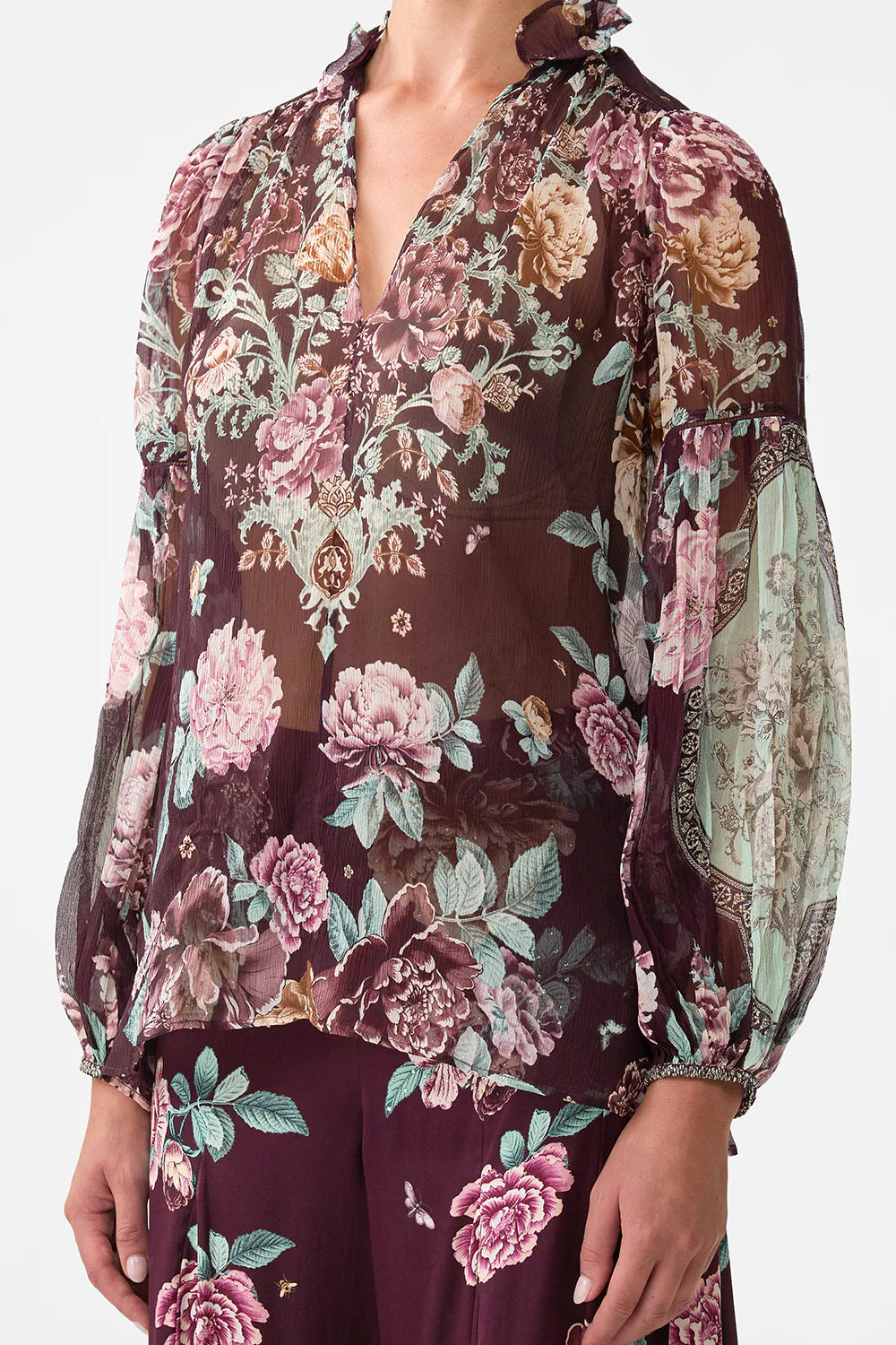 CAMILLA Frill Collared Blouse - If These Tiles Could Talk - Magpie Style