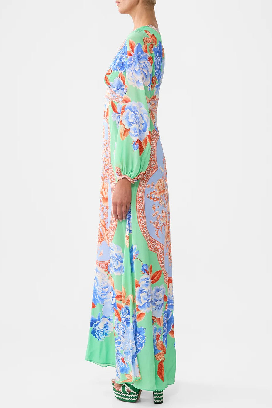 CAMILLA Printed Lantern Sleeve Dress - Topkapi Pop - Magpie Style