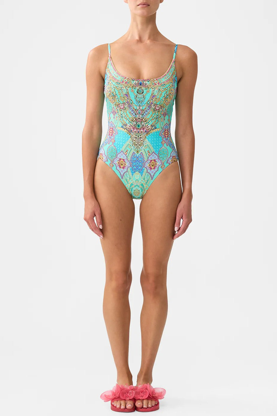 CAMILLA Scoop Neck One Piece with Scoop Back - The Concubines Corridor - Magpie Style